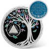 IELCJJ 2 Month Year Sobriety Coin, Butterfly Tree of Life