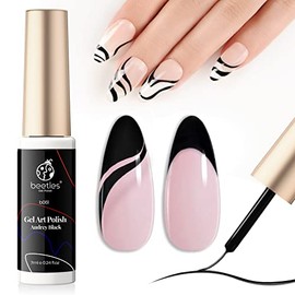 Beetles Gel Polish Liner Gel Nail Art - 1 pcs 7ml Classic Black Color Gel Nail Art Paint for Nails Built Thin Line Nail Art Brush in Gel Pens Soak off Manicure Salon DIY at Home