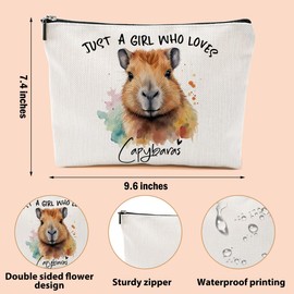 CFGBFDGH Capybara Gifts Makeup Bag Capybara Lovers Cosmetic Bag Travel Organizer Bags Makeup Pouch, Christmas Birthday Friendship Animal Lovers Gifts for Women Girls Friends