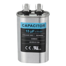 PATIKIL CBB65 Capacitor, 15uF 370-440 VAC 50/60Hz Aluminium CBB65 Air Conditioner Motor Starting Capacitor for HVAC Systems, Air Conditioner, Heat Pump