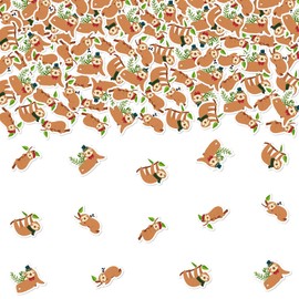 kreat4joy Sloth Birthday Party Decoration, 200pcs Sloth Confetti Double-Sided Printing for Woodland Animal Wild Jungle Safari Forest Baby Shower Gender Reveal Decoration