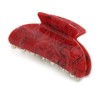 80mm AcrossMedium Raspberry/Golden Marble Effect Acrylic Hair Claw/Hair Clamp