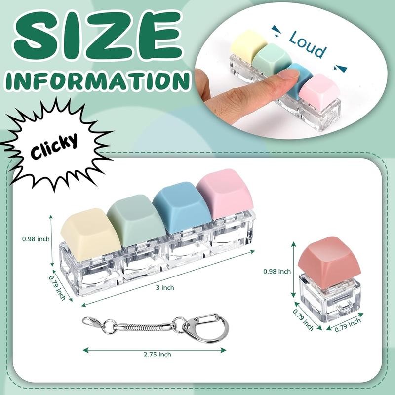 6-Pack Keyboard Fidgets: Adult Stress Relief & Time-Passing Toys -