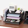 gianotter Wood Desk Organizers and Accessories with File Holder, 4-Tier