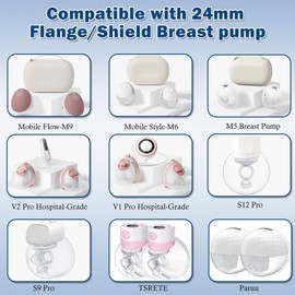Flange Insert 18mm 6pcs Compatible with Momcozy M5/M9/M6/S12 Pro/V1 Pro/V2 Pro,for Spectra/Medela/MomMed/eufy/Lansinoh/Elvie Breast Pump, Fit for 24mm Flange/Shield of Most Pumps, Breastfeeding Parts