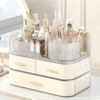 DASITON Makeup Organizer with Drawers and Rotating Makeup Brush Holder,Large