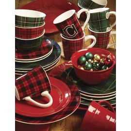 Certified International Christmas Plaid 5.5" Ice Cream Bowl, Set of 6 Assorted Designs, One Size, Mulicolored,2 ounce