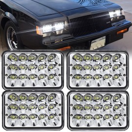 Unbranded 4PCS 4x6" inch LED Headlights DRL Hi/Lo For 1982-1987 Buick Regal Grand National