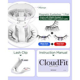 BEYELIAN Magnetic Eyelashes with Applicator, Upgrade Soft Magnetic Lashes Portable Magnetic Eyelashes Natural Look, Reusable, No Glue Needed Fales Eyelashes for Eye YT25 (All-In-One & Comfortable)