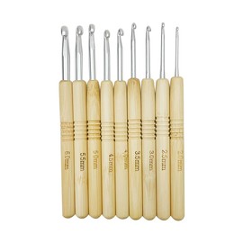 Crochet Hook Set, 9 Pcs Ergonomic Handle for Arthritic Hands,  Knitting Needles for Beginners and Crocheting Yarn (2mm-6mm)