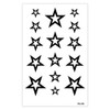 EROSPA® Temporary Tattoo Sheet - Stars - Black - 10.5