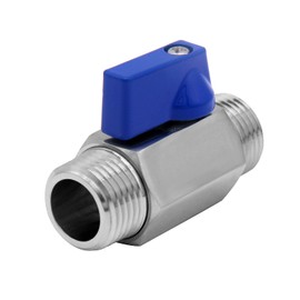 Beduan 3/8" Mini Ball Valve, Stainless Steel Male x Male NPT Thread Shut-Off Valve