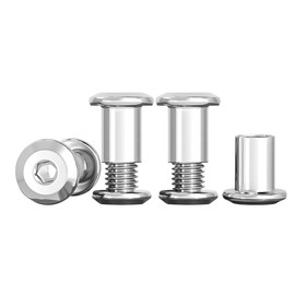 Drenky Connecting Screws M5 Sleeve Nuts 304 Stainless Steel Screws Barrel Nuts Kit M5 X 12mm Hexagon Furniture Bolts 10 Sets Flat Hex Bolt for Bed, Door, Table, Chair, Worktop, Cabinet
