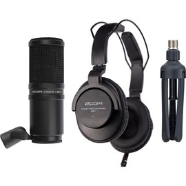 Zoom ZDM-1 Podcast Mic Pack, Podcast Dynamic Microphone, ZHP-1 Headphones, TPS-4 Tripod, Windscreen, 2-Meter XLR Cable, for Recording & Streaming Podcasts + Cleaning kit