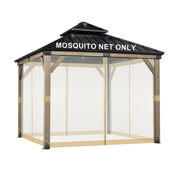 BPS 10' x 10' Gazebo Universal Mosquito Netting Screen Replacement,