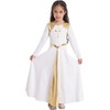 VernLan Girls Kids Liturgical Praise Dance Worship Long Dress Metallic