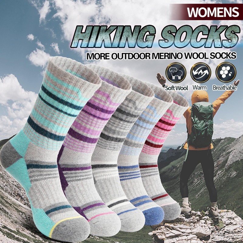 Anlisim Merino Wool Hiking Socks for Women Thermal Winter Warm