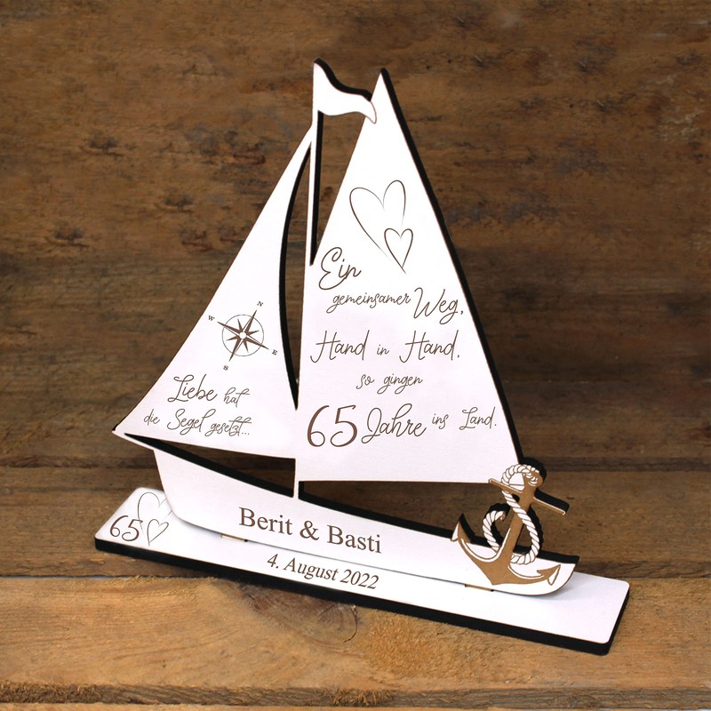 DEKOLANDO Iron Wedding Decoration Wedding Anniversary 65th Anniversary with Name