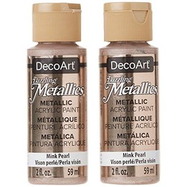 DecoArt - Paquete de 2 colores acrílicos metálicos deslumbrantes, perlas de visón, 2 onzas cada uno