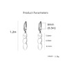 Ball Disc Dangle Hoop Earrings for Women Girls 925 Sterling