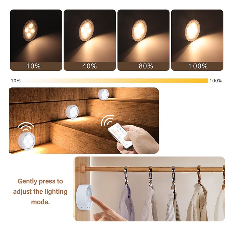 3Pcs Remote Control LED Light ABS Night Lamp Home Decoration