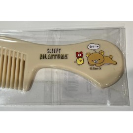 San-X Rilakkuma Sleepy "Guu" with KikorriBran Small Hair Dressing Comb Beige NEW