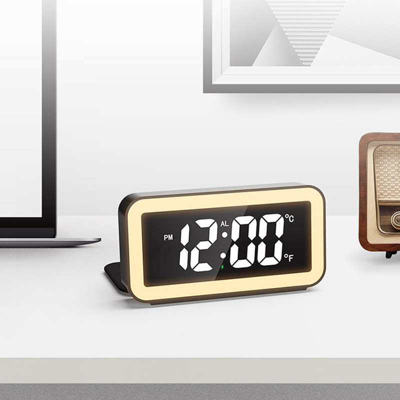 Wireless Charging Alarm Clock USB Reverse Charging LED Large Screen