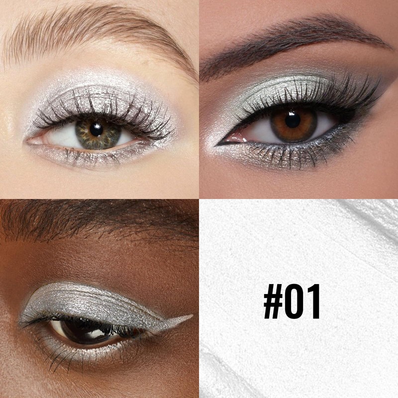 Erinde White Glitter Eyeshadow Pen, Waterproof & Long-Lasting White Eyeshadow