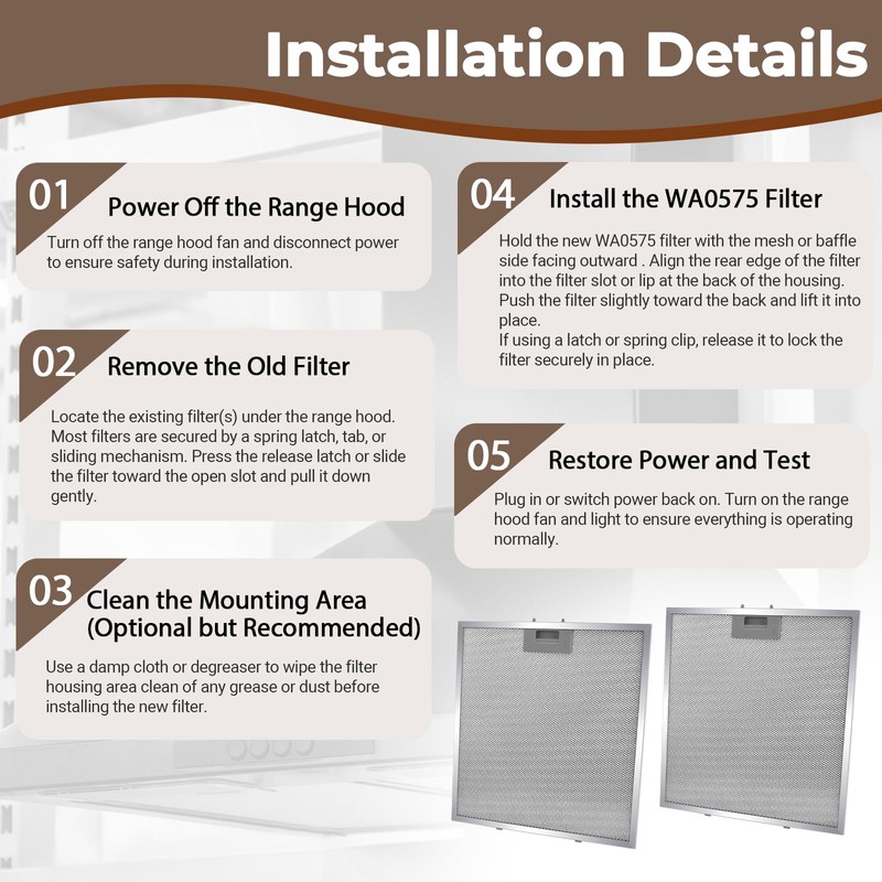 2PCS WA0575 Range Hood Filter 14.3"x13.46" Compatible with Vissani 30-inch