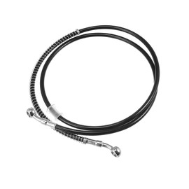 RATCHROLL 55.12" Length 10mm ID Motorcycle Hydraulic Brake Line Oil Hose Pipe Stainless Steel Braided Cable for ATV Motocross Sport Bikes Street Bikes Black Automotive Parts Replacement Car Parts