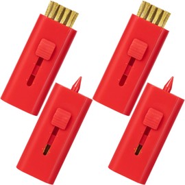 PAGOW 4 Pack Pocket Retractable Golf Club Cleaner Brush, Double Sided Golf Club Brush Groove Cleaner, Portable Golf Club Cleaning Wire Brush Tool, Must Have Golf Bag Accessories Golf Gifts (Red)