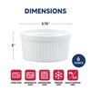 HIC Kitchen Souffle Ramekin Set, Fine Porcelain, 6-Ounce, Set of