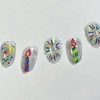 ˡᴬᴺᵀᶤˡ [Swa Stone] HBD Drawing Handmade Nail Tips - Short