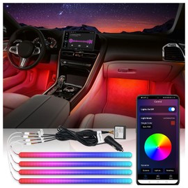ATOTO Car LED Lights, Smart Interior Lights with App Control, 160 LEDs RGB Inside Car Lights with DIY 21 Music Modes 16 Million Color Switching-Independent Control of Front and Rear, CI-FLT01