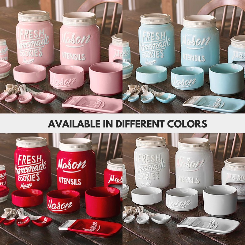 Farmhouse Canisters Sets for the Kitchen - Mason Jar Ceramic