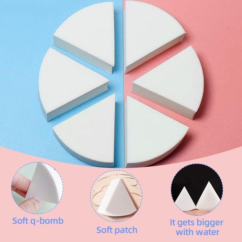 NXPWRC 3Pcs Makeup Sponges, 4Pcs Painting Brushes, Triangular Face Painting