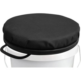 GearHill 5 Gallon Bucket Seat, 360 Degree Swivel Bucket Lid Padded with Memory Foam, Bucket Seat Cover Used for Hunting Gardening and Camping Fishing. (Black)