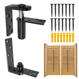 KIMSOFUNNY Saloon Door Hinges 304 Stainless Steel Swinging Door Hinge, Heavy Duty Double Swing Hinges Cafe Door Hinges for Swinging Door (Black)