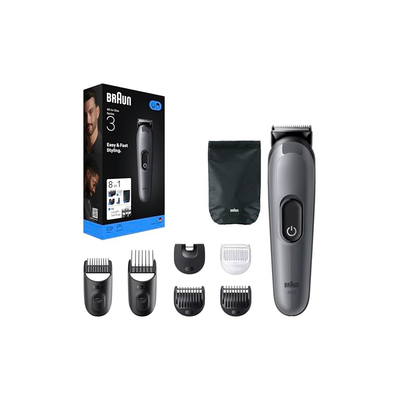 Braun All-in-One Series 3 8-in-1 Grooming Kit, Ultra Sharp Blade,