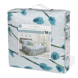 Quilts for Double Queen Bed Daphne Bedspreads Soft Bed Summer Quilt Lightweight Microfiber Bedspread-Modern Style Pattern Coverlet for All Season - 3 Piece (1 Quilt, 2 Pillow Shams)