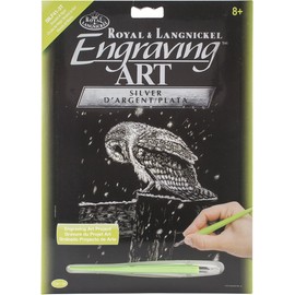 ROYAL BRUSH Silver Foil Engraving Art Kit, 8-Inch by 10-Inch, Snowfall at Night