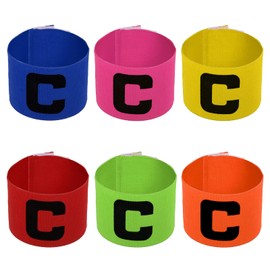 Deolven Captain Armband, 6 Pcs Coloured Captain's Armband for Senior Junior Football Hockey Tennis and Youth Children Soccer Sports Big C Armbands for Kids