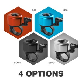 2 X FITTOO Bike Bell, Mini Bell, Bicycle Bell with Loud Clear Sound, Road Bike Bell, Mountain Bike Bell, Adults Bike Bell (2PCS Packed, Black)