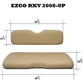 Huskey Parts Company 2PCS Charcoal Gray Golf Cart Front Seat Cover Diamond Stitching for EZGO RXV 2008-UP, Marine Grade Vinyl, Custom Fit, Staple On