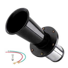 Cenzhiwen Horn 12V Kit, Antique Classic Car Hot Rod Aooga Ahooga Horn with Wire and Button, Air Horn Vintage Old Style School Horn for Truck Golf Cart Car（black）