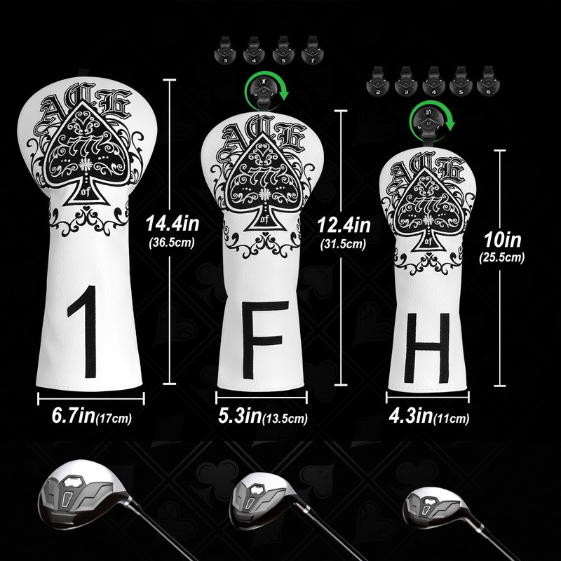 Golf Club Head covers Hybrid Utility Rescue with Interchangeable Number