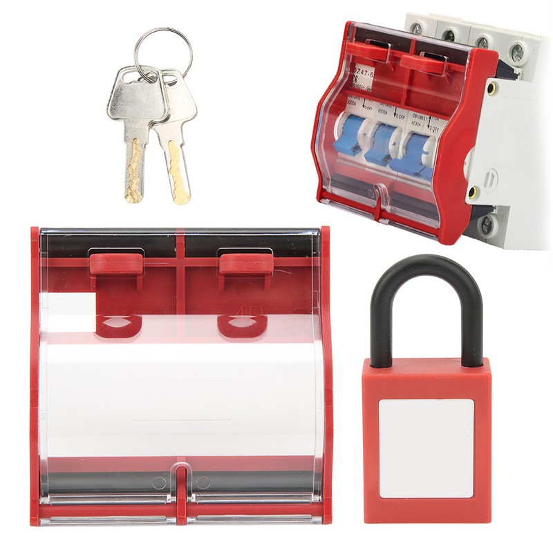 Circuit Breaker Protective Cover Padlock Set Transparent Breaker 4P 25mm