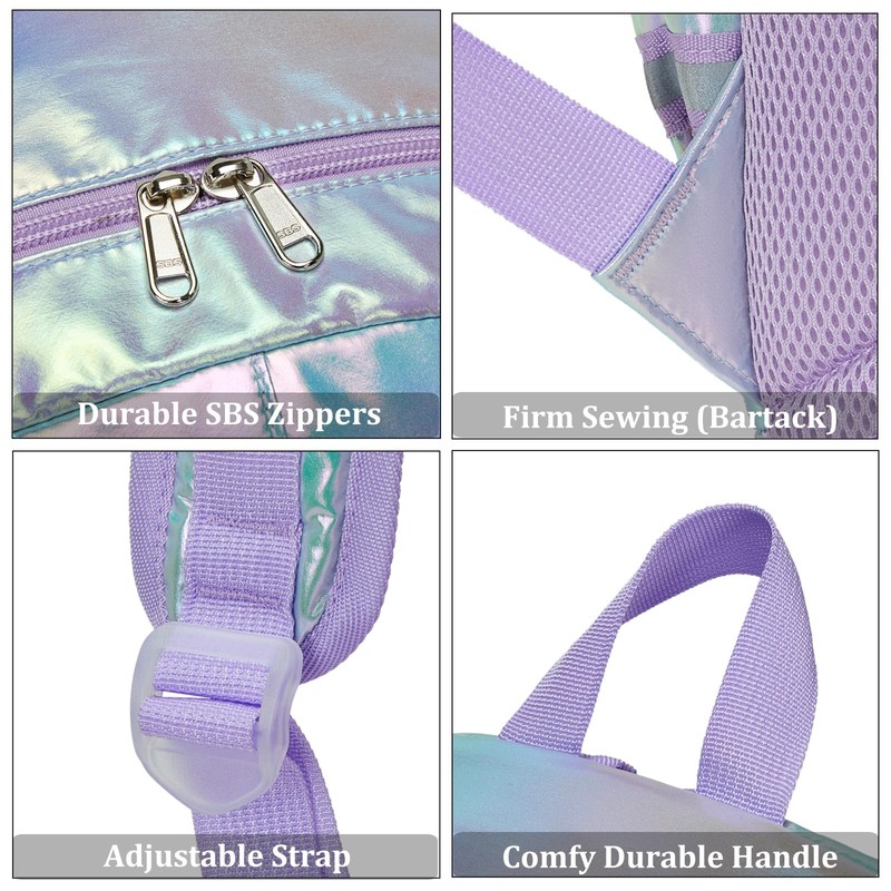 JIANYA Backpack for Girls Iridescent School Backpack Set