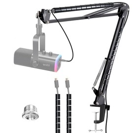 Brazo Profesional para Podcast y Gaming - Soporte Ajustable 360° con Base Antivibración, Compatible con Micrófono AM8 y Micrófonos XLR/USB para Estudio en Casa por YOUSHARES