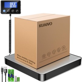 KUAIVO Shipping Scale, 440 lbs/0.35oz High Accurate Digital Postal Scale with Hold/Tare Function, Shipping Scale for Small Business, Packages, Luggage, Home Use, Battery & Charging Cable Include